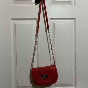 red and gold purse
